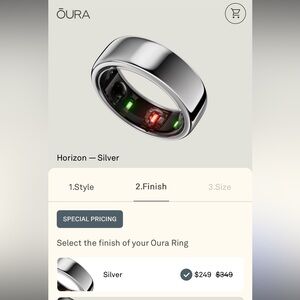 Oura Ring Horizon - Silver Gen3 size 10
